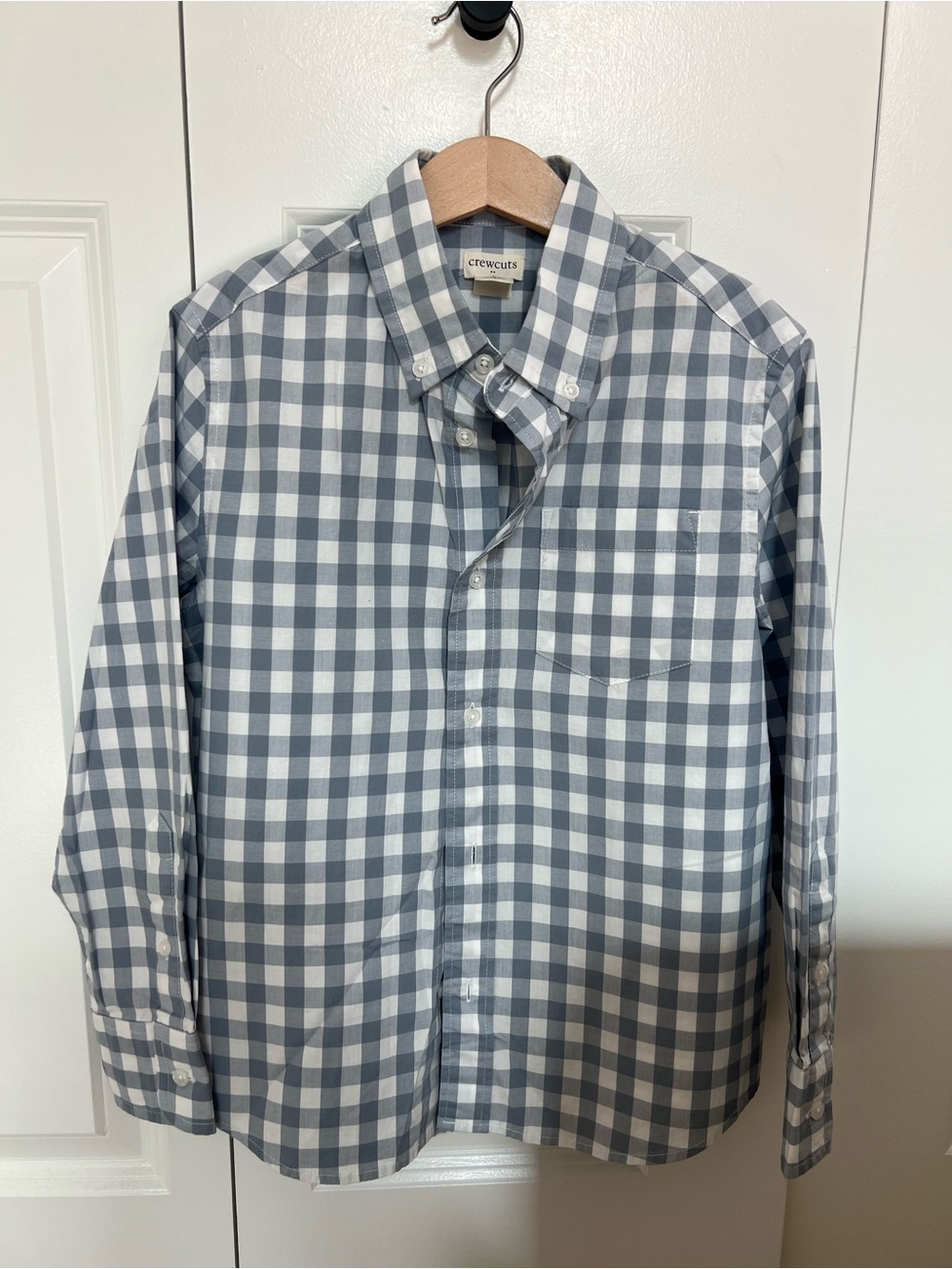 Crewcuts Gray and White Gingham Button-Down Shirt